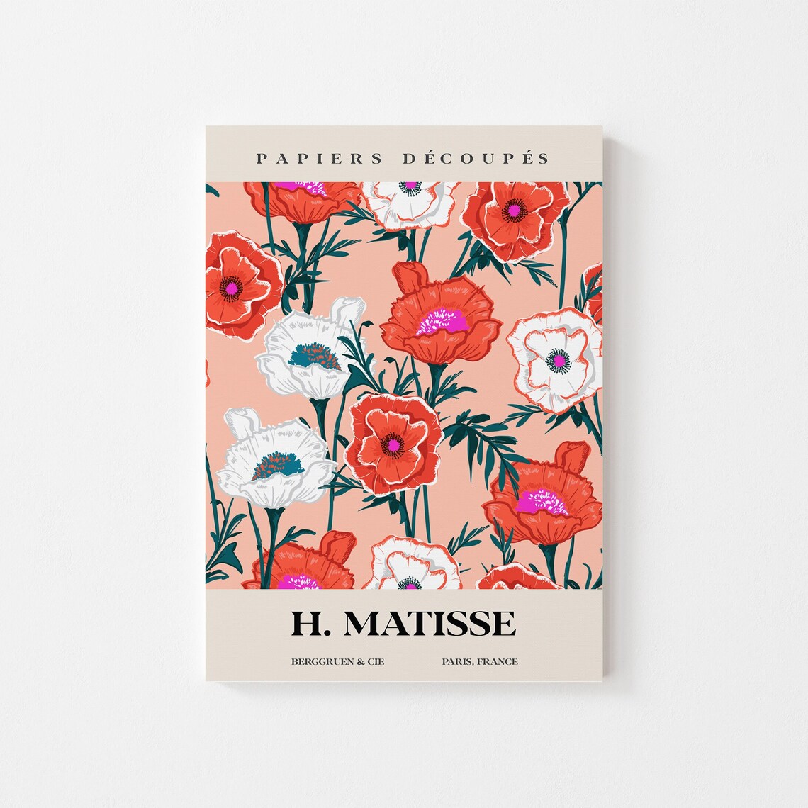 Henri Matisse Papiers Decoupes Red and White Poppy Art Poster - Image 3