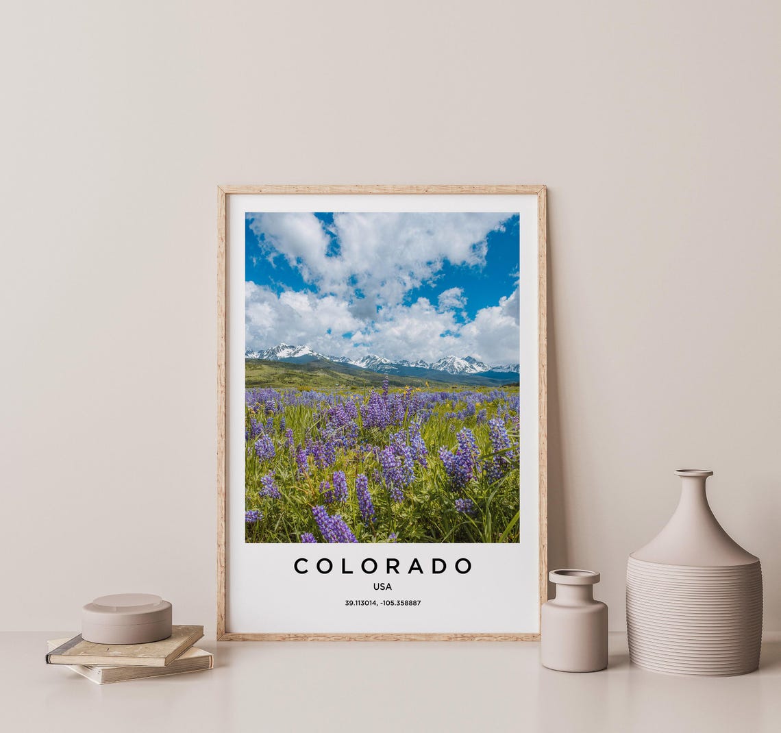 Colorado Wildflower Snowy Mountain Meadow Scenic Landscape Poster - Image 2