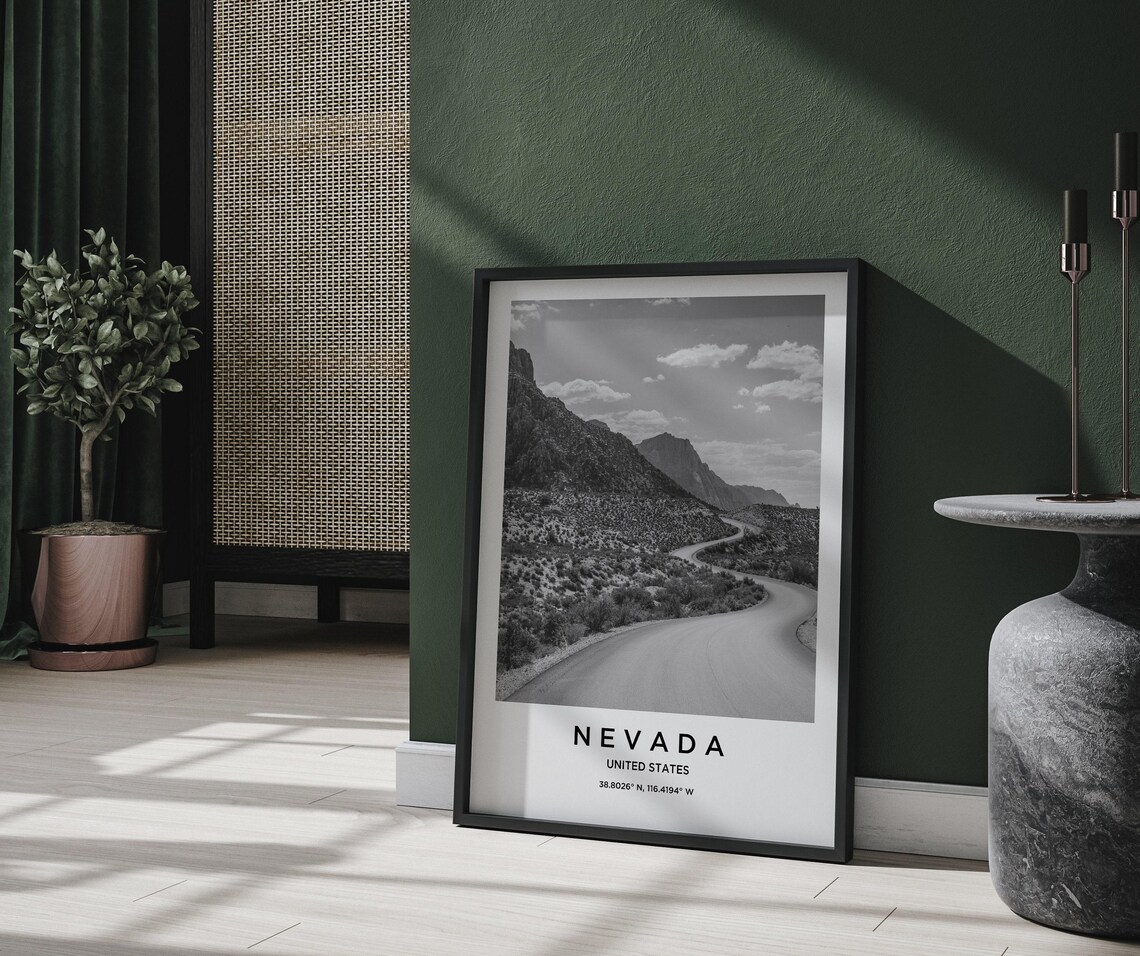 Nevada Travel Poster, Nevada Map Art Print - Image 2