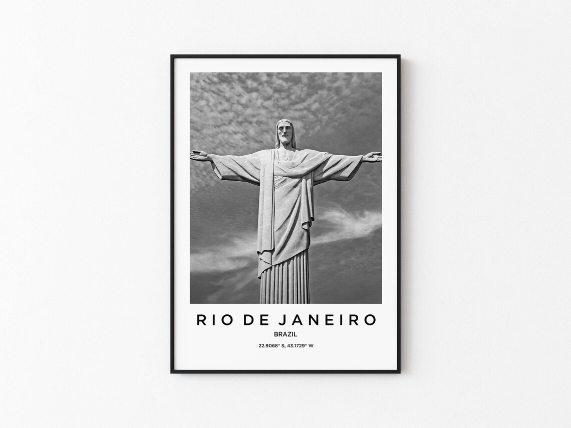 Rio De Janeiro Travel Poster, Map Art Print