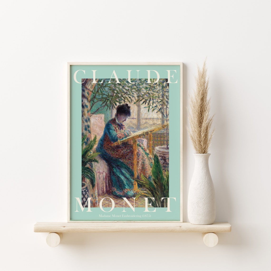 Claude Monet Madame Monet Embroidering 1875 Quiet Interior Poster - Image 2