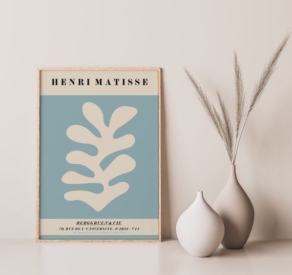 Matisse Print Pretty Blue Shape Cut Outs Print Exhibition Print Matisse Inspired Art A4 A3 A2 Home Decor Gallery Wall