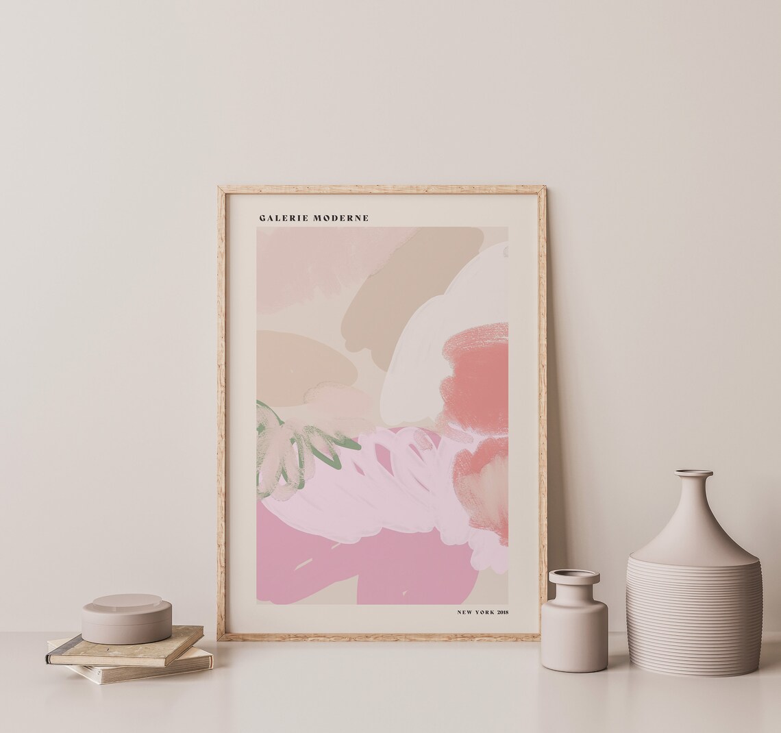Galerie Moderne Pink Coral Floral Abstract Brushstroke Gallery Poster - Image 2