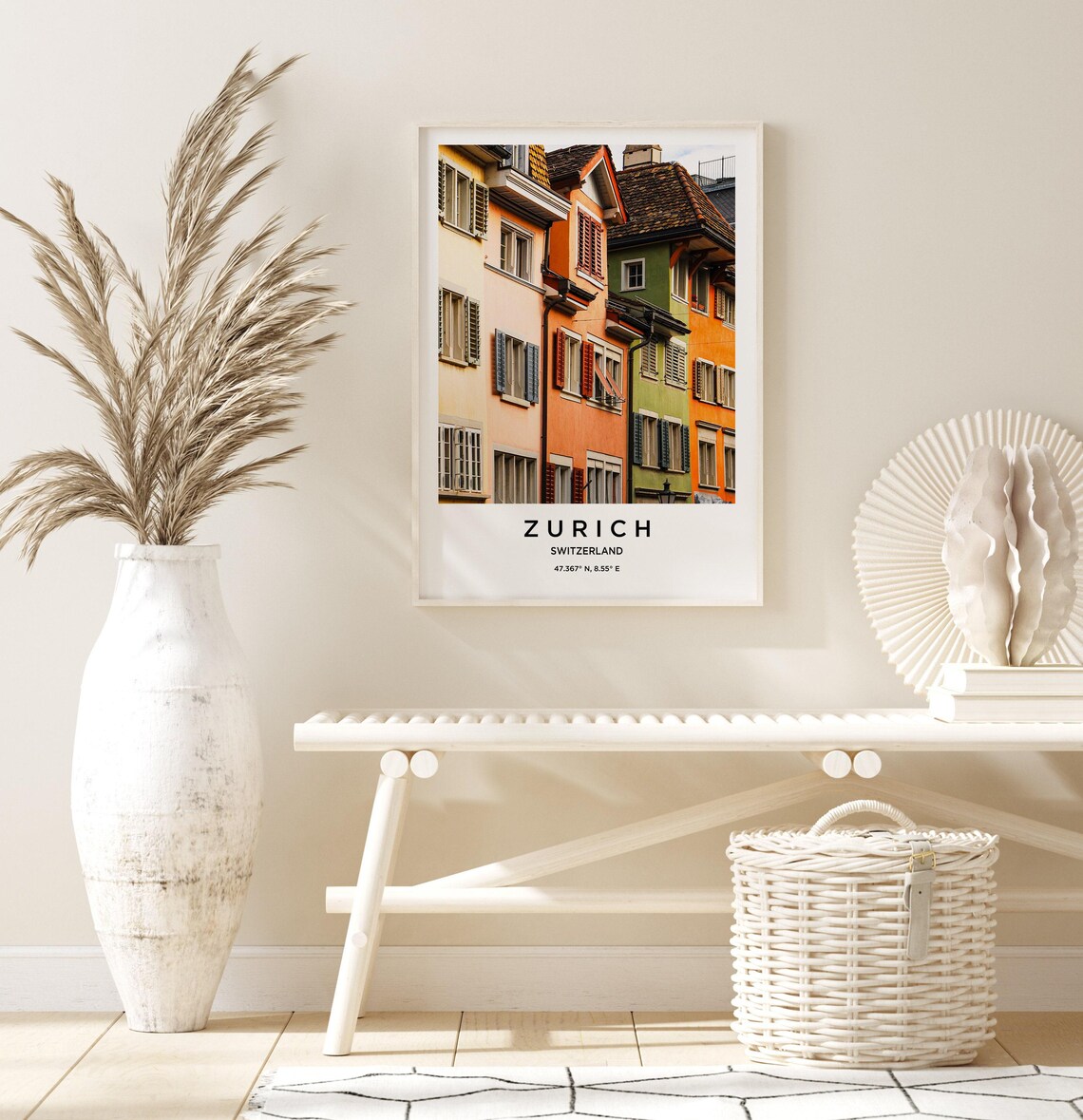 Zurich Switzerland Colorful Old Town Houses With Shutters Poster - Image 3