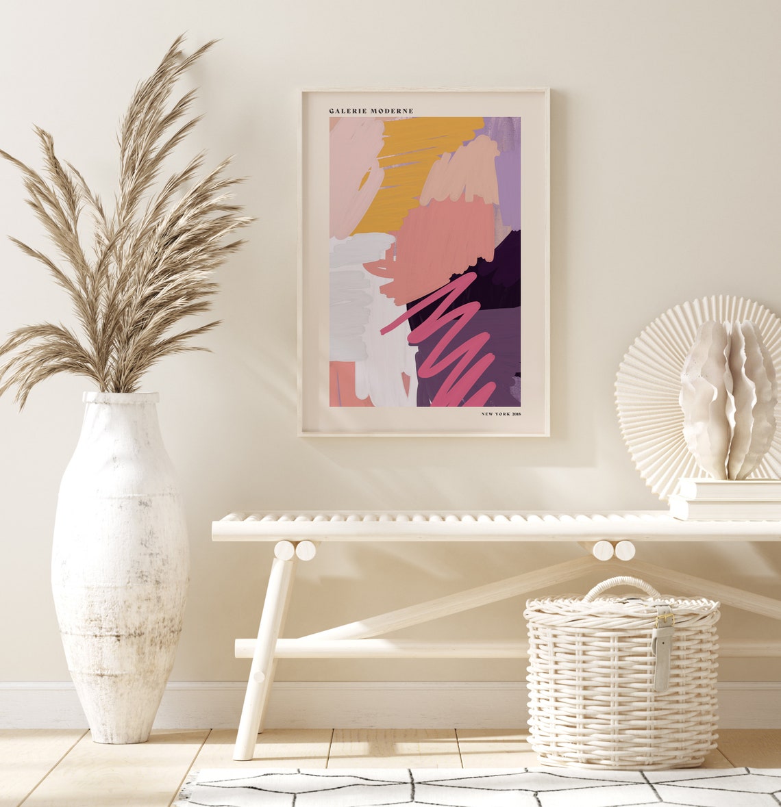Galerie Moderne Purple Pink Orange Brushwork Eclectic Abstract Poster - Image 3