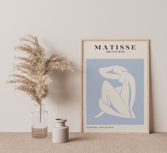 Pastel Blue Matisse Wall Art Matisse Cut Outs Print Henri Matisse Decor Papier Decoupes A5 A4 A3 A2 Exhibition Museum Poster