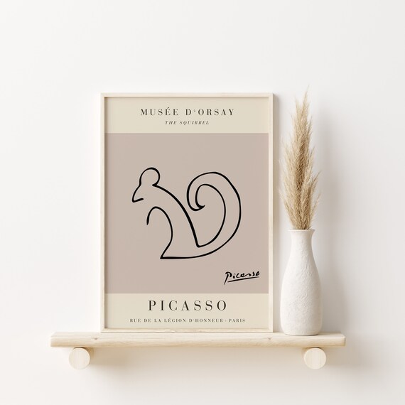Pablo Picasso The Squirrel Minimalist Single Line Drawing Print