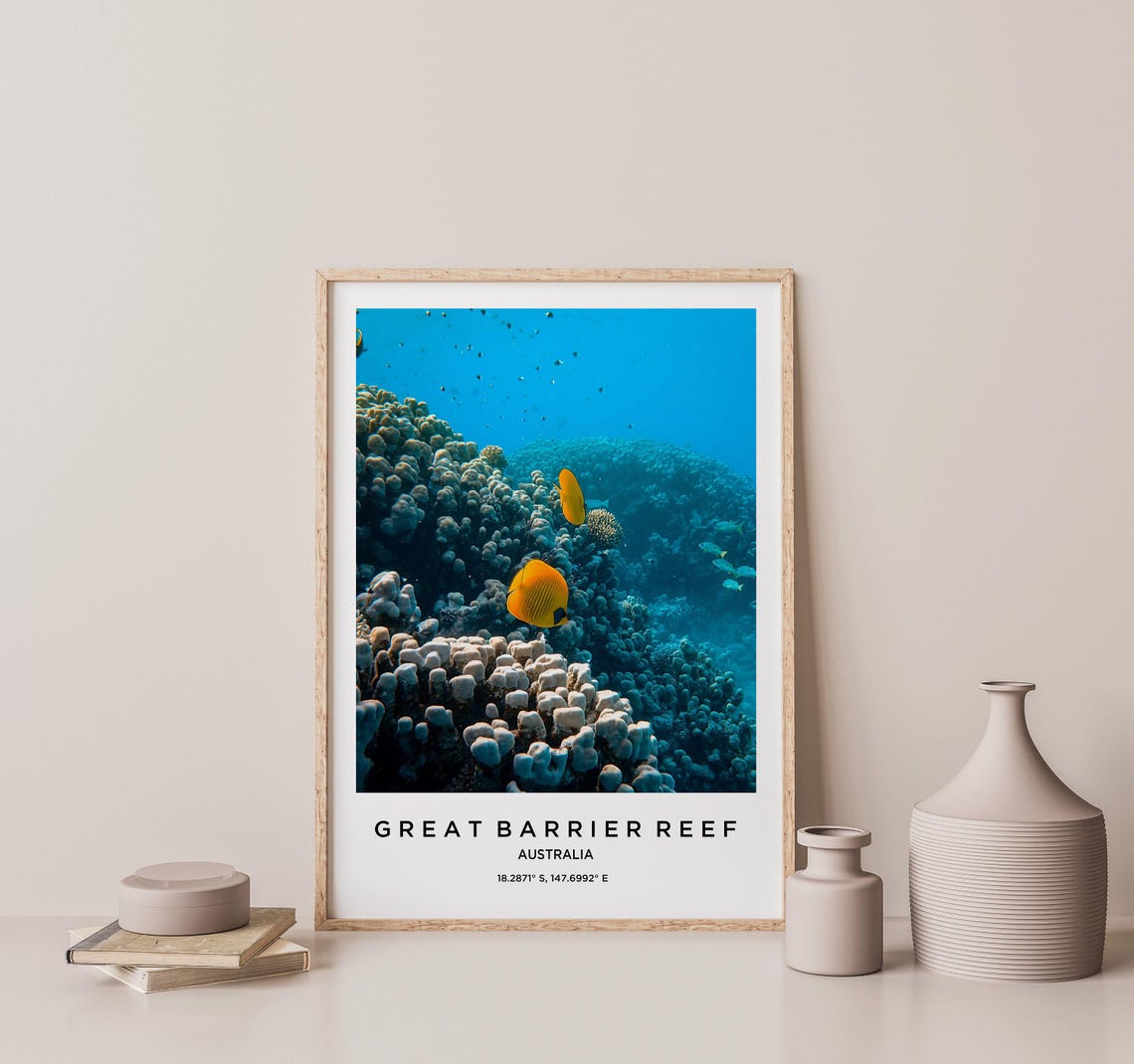 Great Barrier Reef Australia Coral Fish Underwater Ocean Poster - Image 2