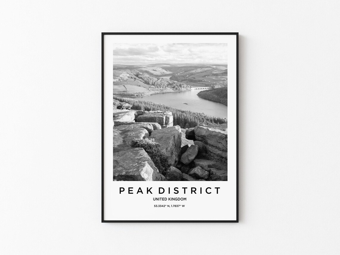 Peak District Travel Poster, Peak District Map