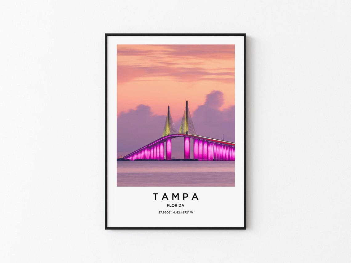 Tampa Art Tampa Print Tampa Poster Tampa Art Tampa Photo Tampa Map Tampa Painting Tampa Travel