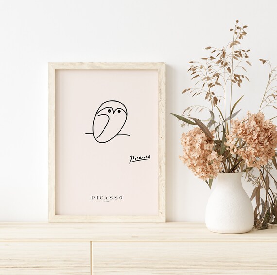 Picasso Owl 1957 Minimalist Line Drawing Art Poster For Modern Home Decor