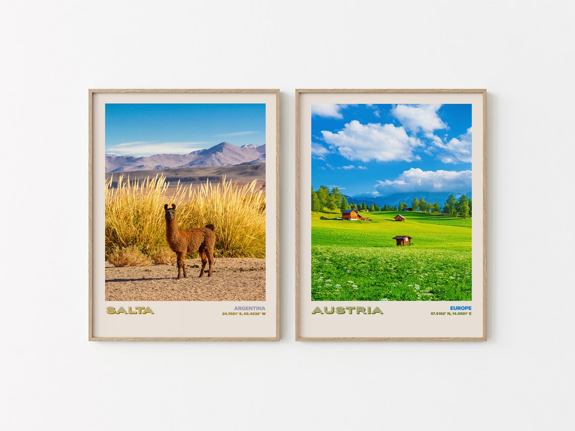 Salta Argentina Llama Standing in Desert With Mountains Poster - Image 2