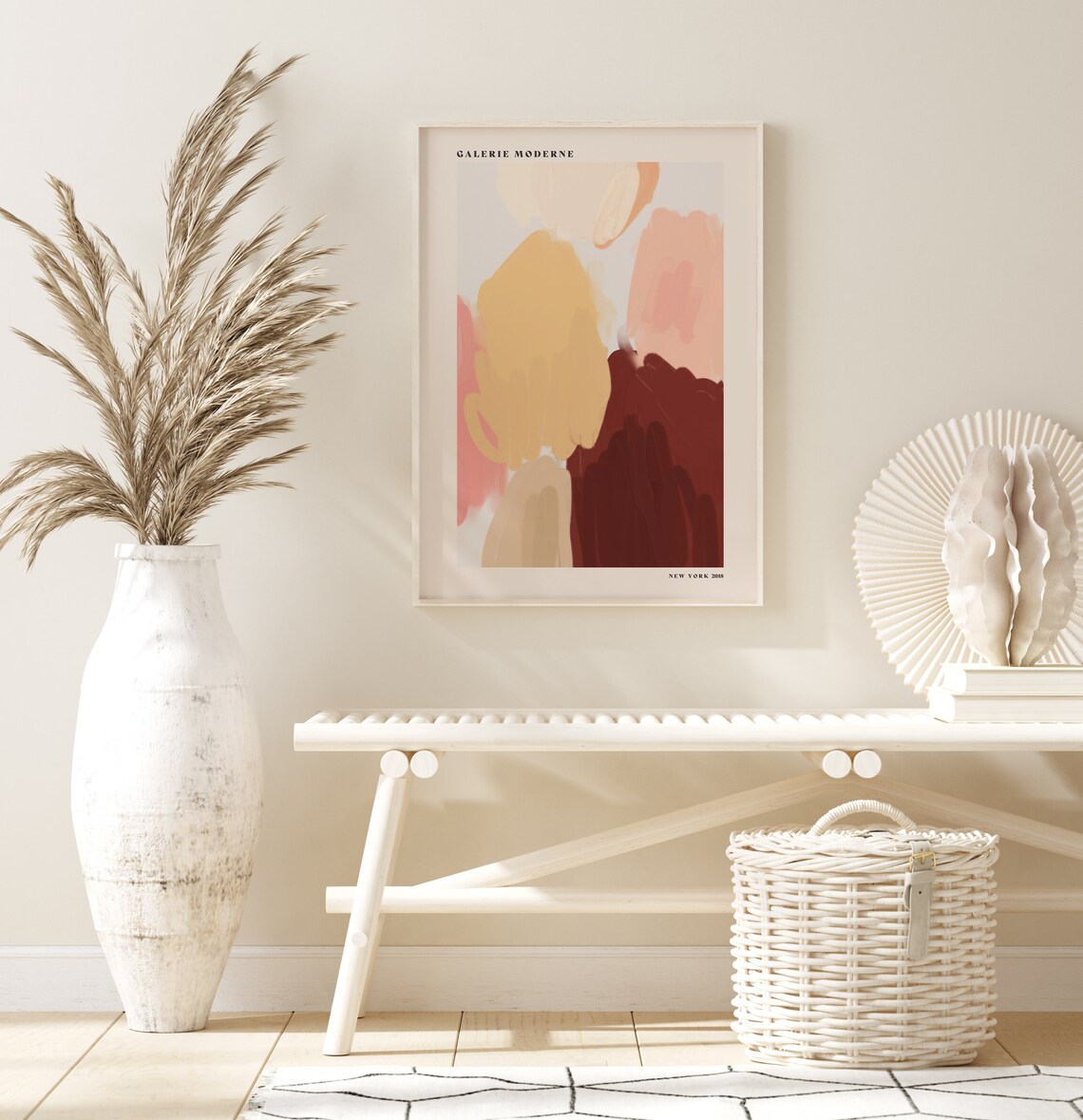 Abstract Poster Modern Abstract Art Minimalist Abstract Print Abstract Wall Decor Modern Pastel Orange Abstract Poster - Image 2