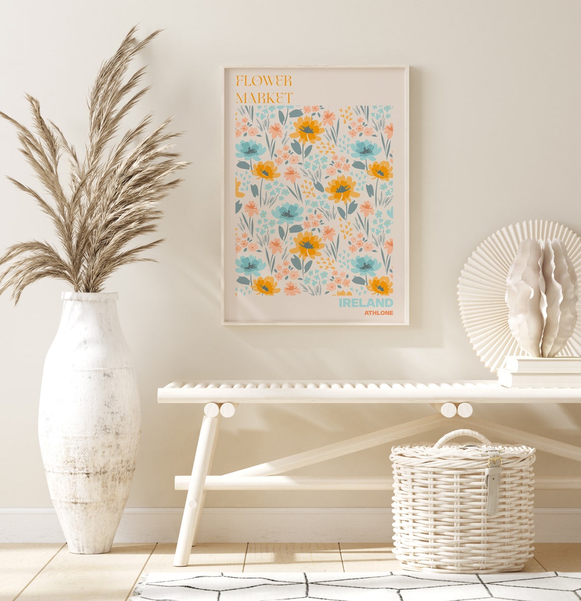 Ireland Poster Ireland Wall Art Ireland Personalised Travel Poster Ireland Flower Market Print Floral Wall Ireland - Image 3