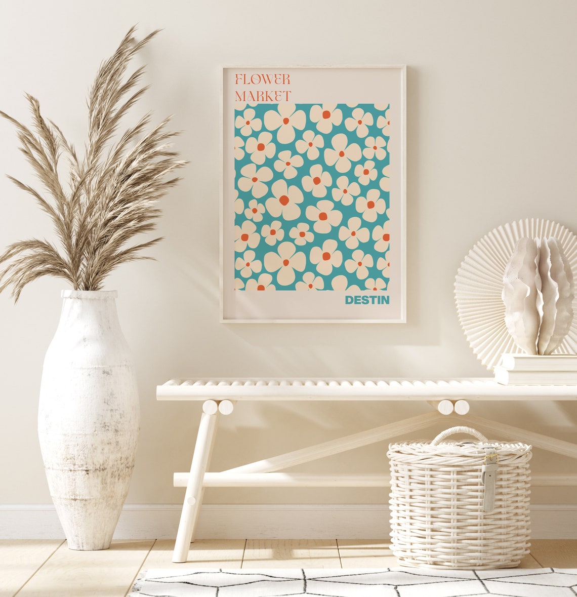 Destin Poster Destin Wall Art Destin Personalised Travel Poster Destin Flower Market Print Floral Wall Destin - Image 3