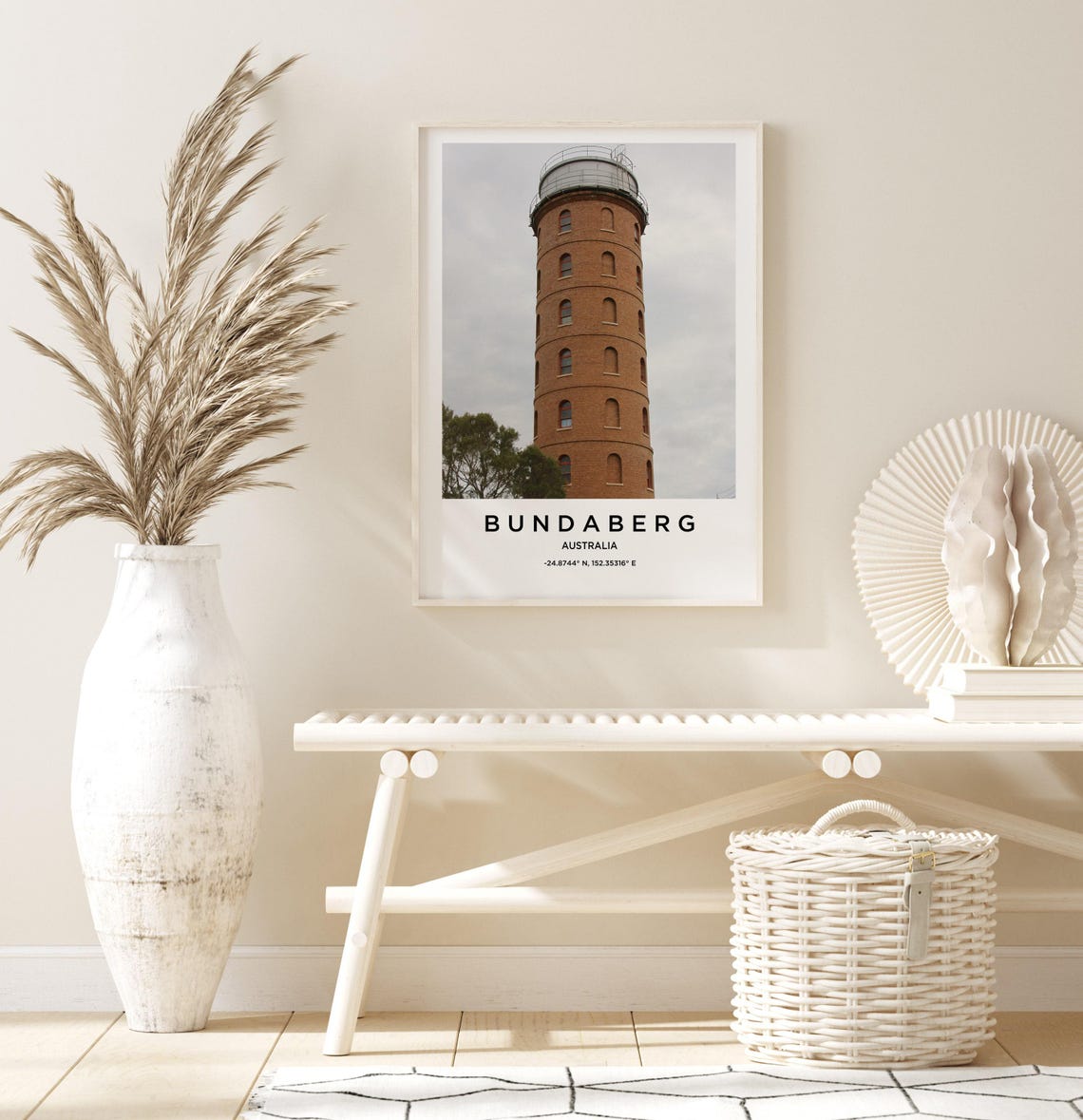 Bundaberg Australia Historic Brick Water Tower Landmark Poster - Image 3