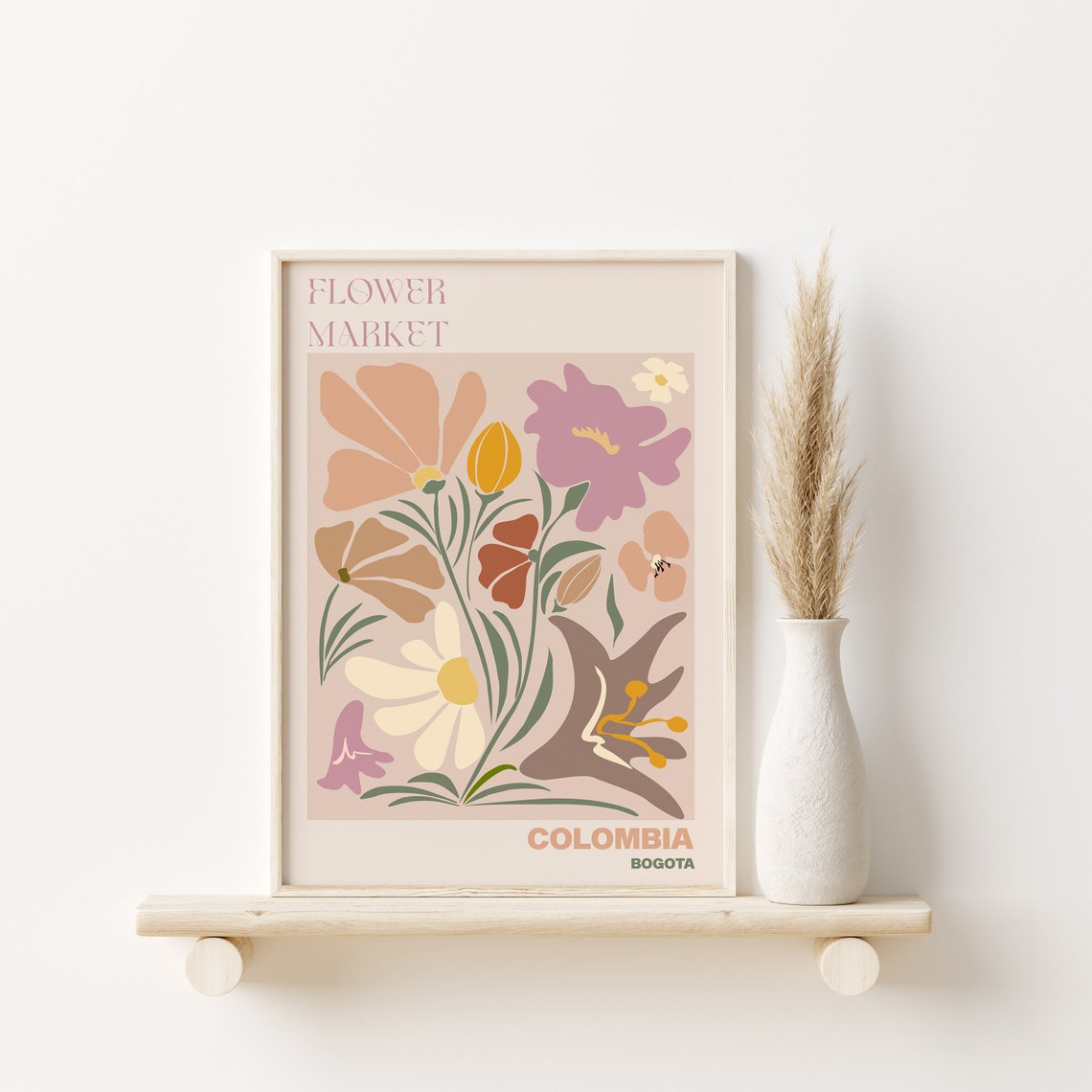 Colombia Poster Colombia Wall Art Colombia Personalised Travel Poster Colombia Flower Market Print Floral Wall Colombia - Image 2