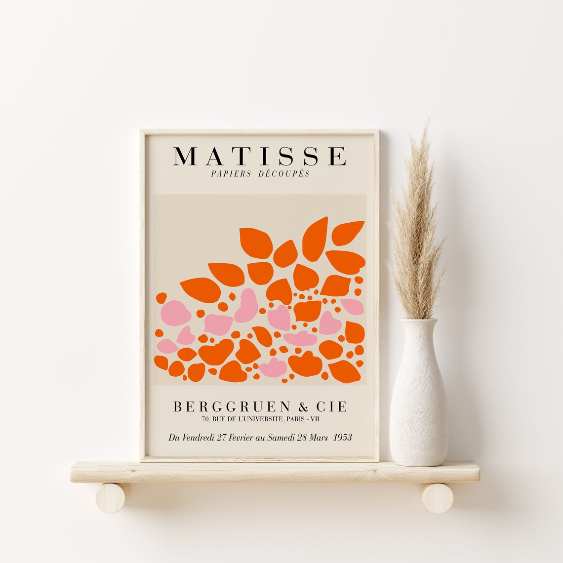 Henri Matisse 1953 Orange Pink Cutout Gallery Exhibition Art Print - Image 2