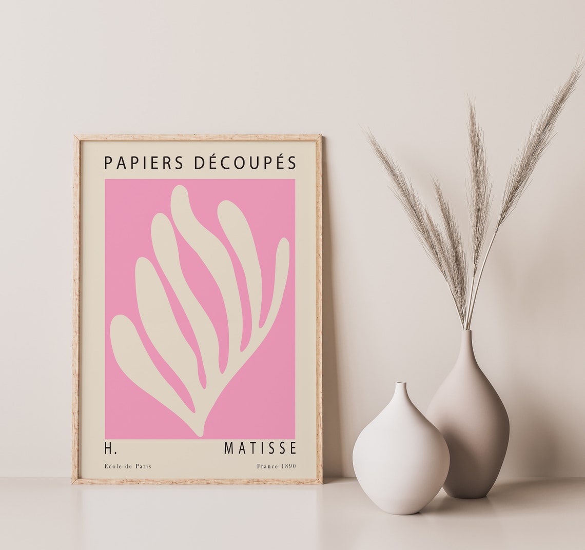 Henri Matisse Pink Leaf Cut Out Papiers Decoupes Exhibition Poster - Image 2
