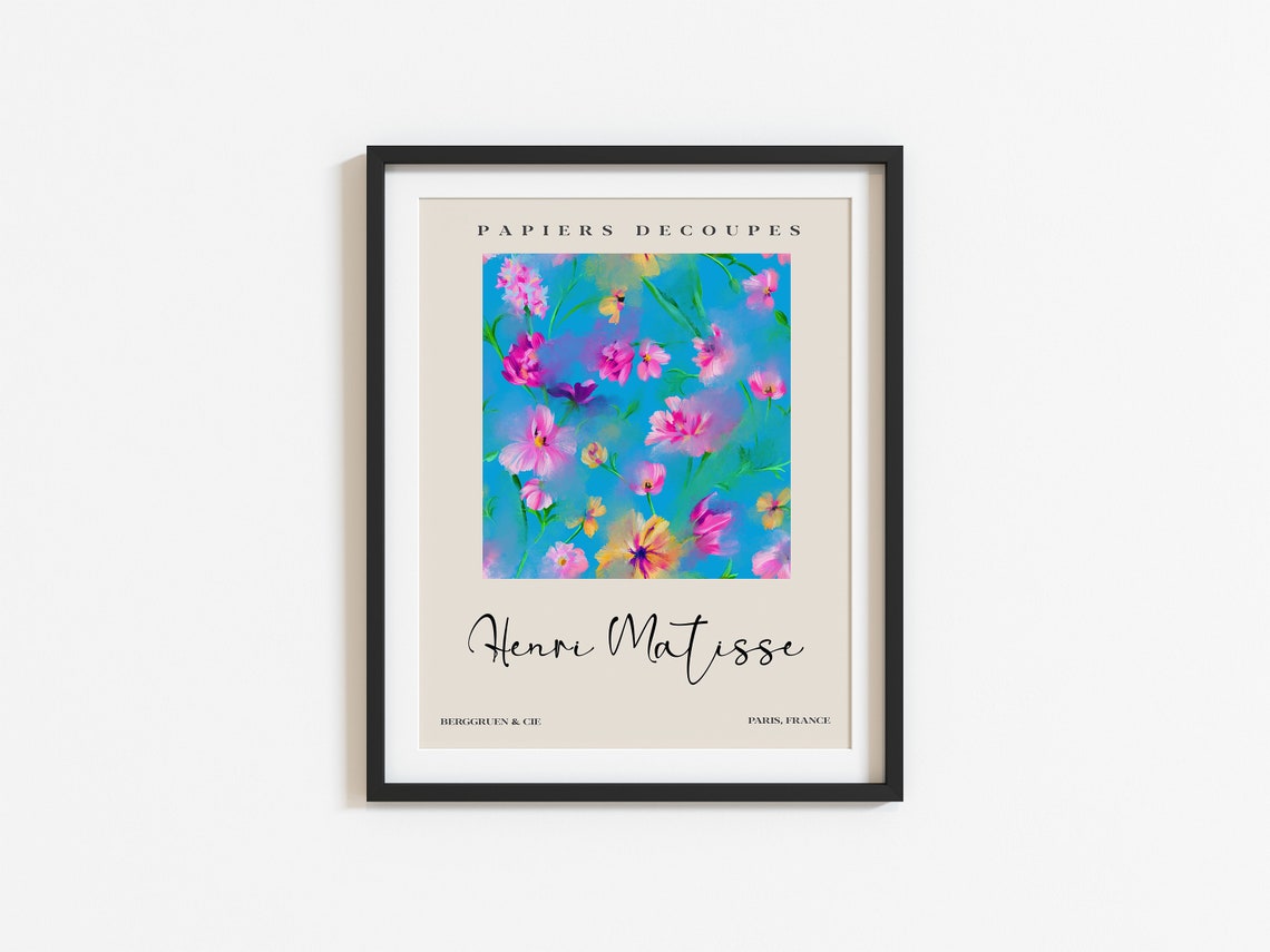 Henri Matisse Papiers Decoupes Turquoise Wildflower Art Poster - Image 3