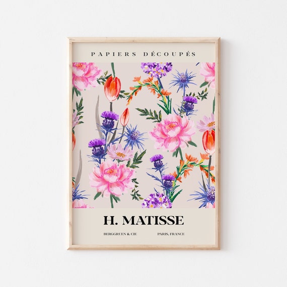 Flower Market Prints Matisse Flower Poster Matisse Cut Out Matisse Print Matisse Plant Flower A2 A3 A4 A5