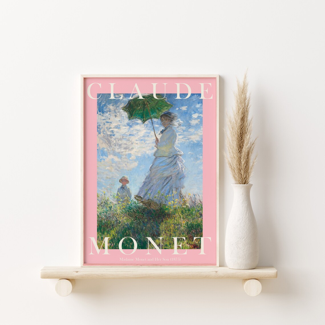 Claude Monet Madame Monet and Her Son 1875 Parasol Meadow Poster