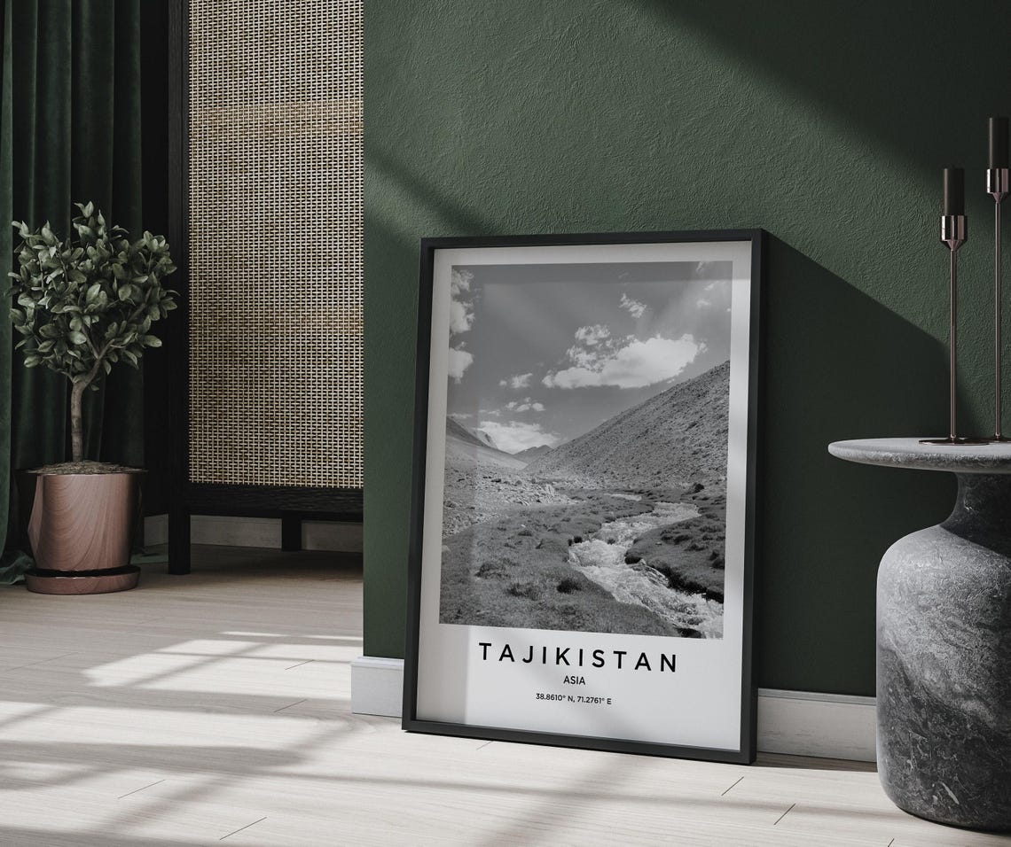 Tajikistan Art Tajikistan Print Tajikistan Poster Tajikistan Art Tajikistan Photo Tajikistan Map Tajikistan Painting Tajikistan Travel - Image 2
