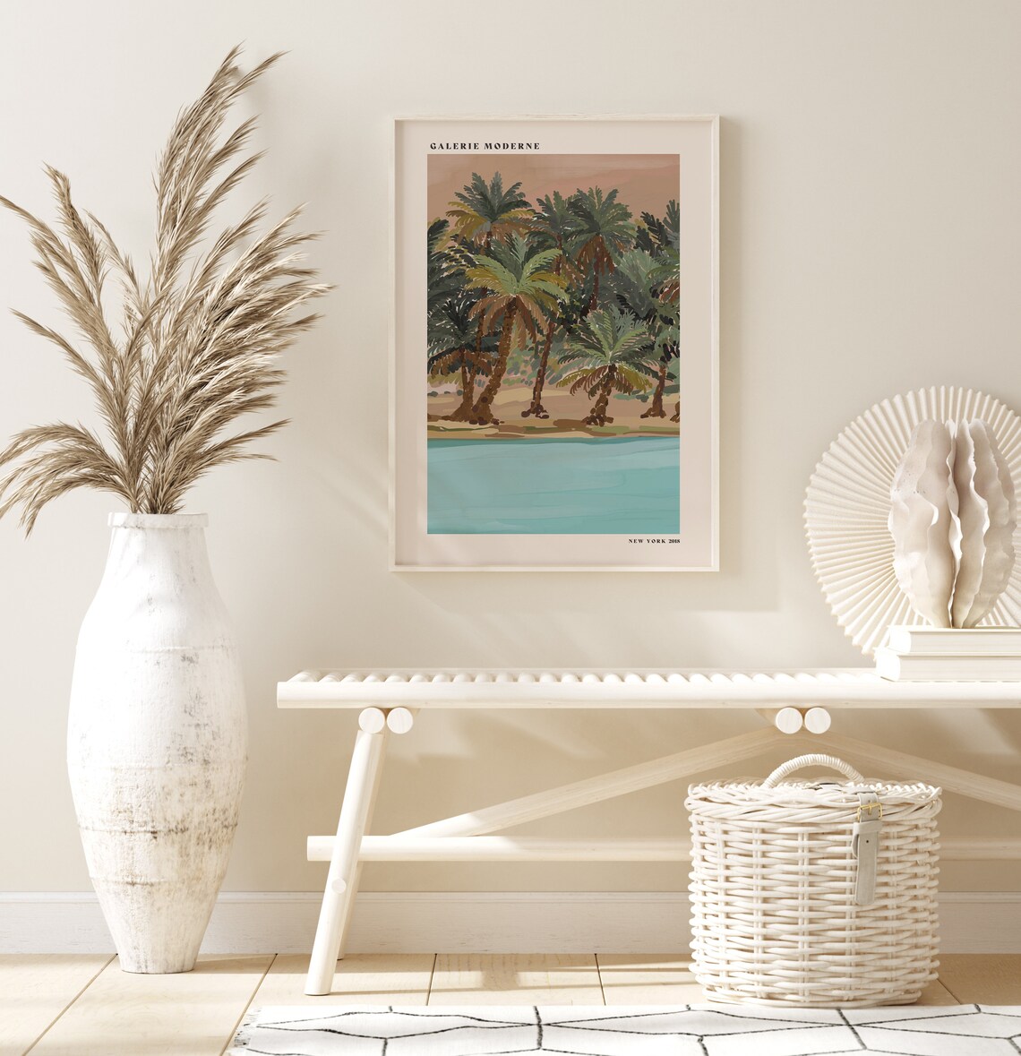 Galerie Moderne Tropical Palm Lagoon Coastal Beach Art Poster - Image 3