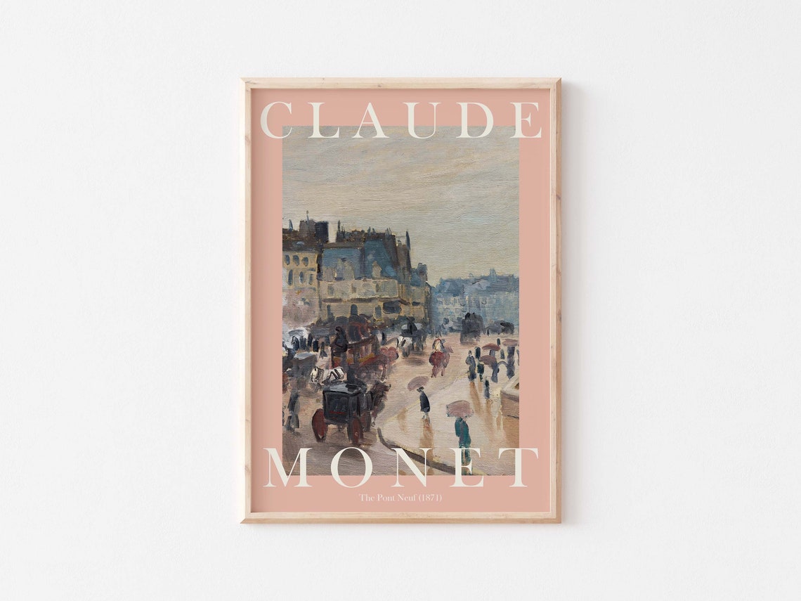 Claude Monet The Pont Neuf 1871 Paris Carriages Street Poster - Image 3