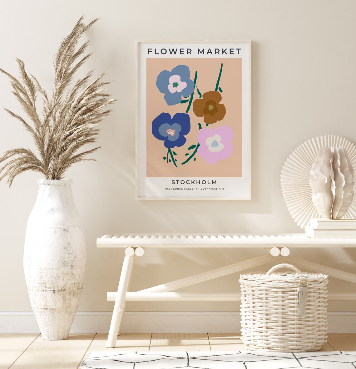 Flower Market Stockholm Blush Abstract Floral Botanical Print - Image 2
