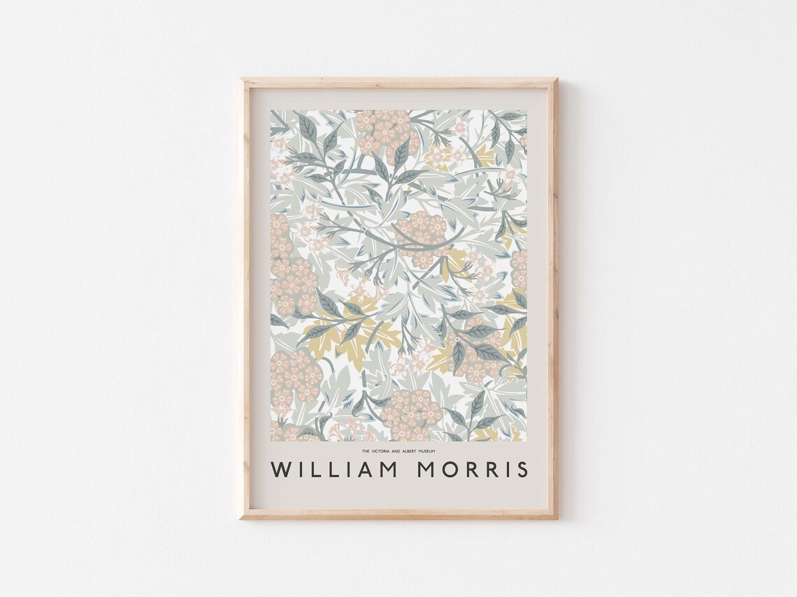 William Morris Pastel Botanical Floral Museum Exhibition Poster - Image 3