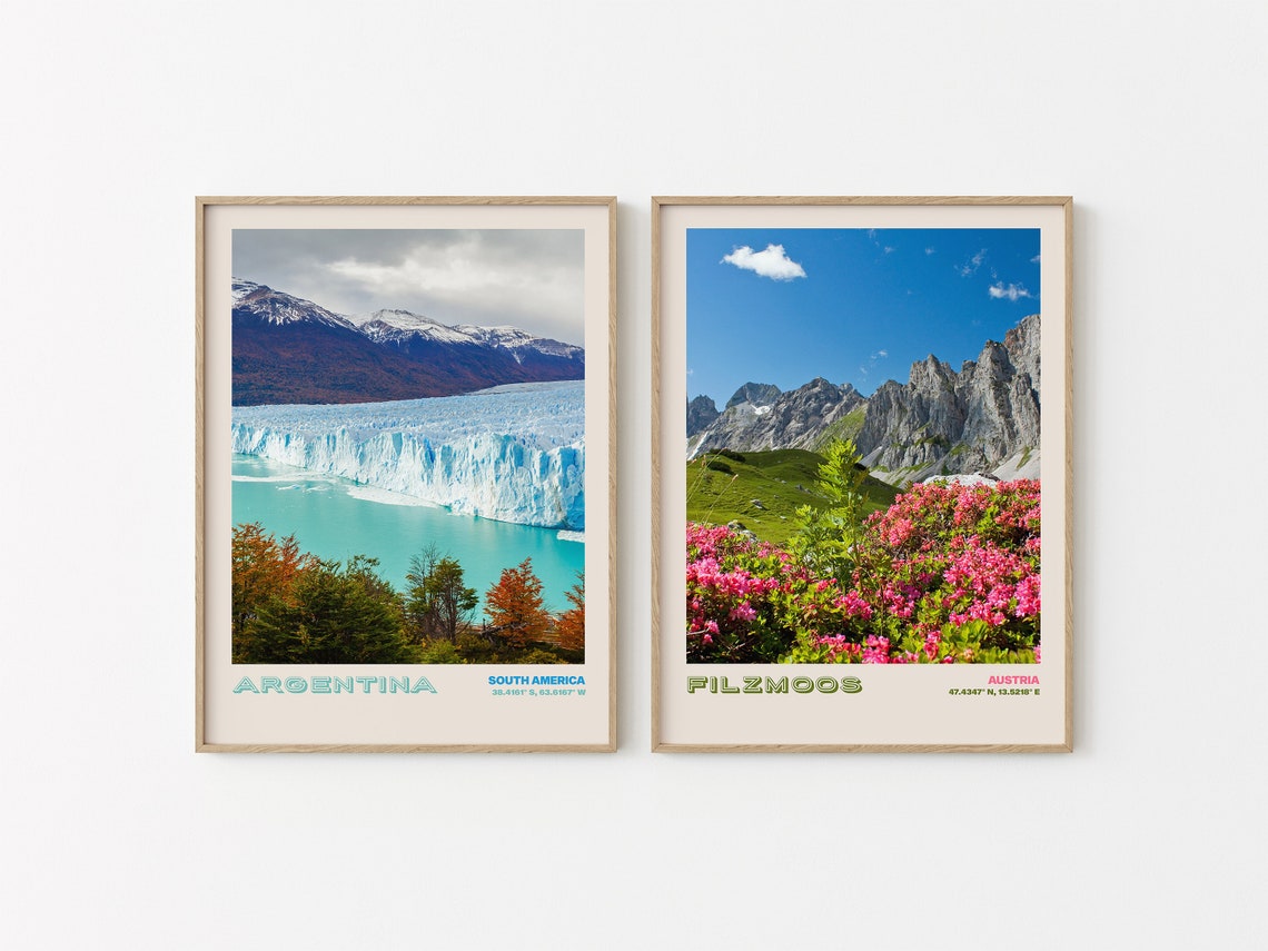 Argentina Perito Moreno Glacier Blue Ice Wall Patagonia Poster - Image 2