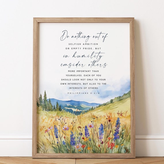 Philippians 23 Bible Verse Wall Art Print