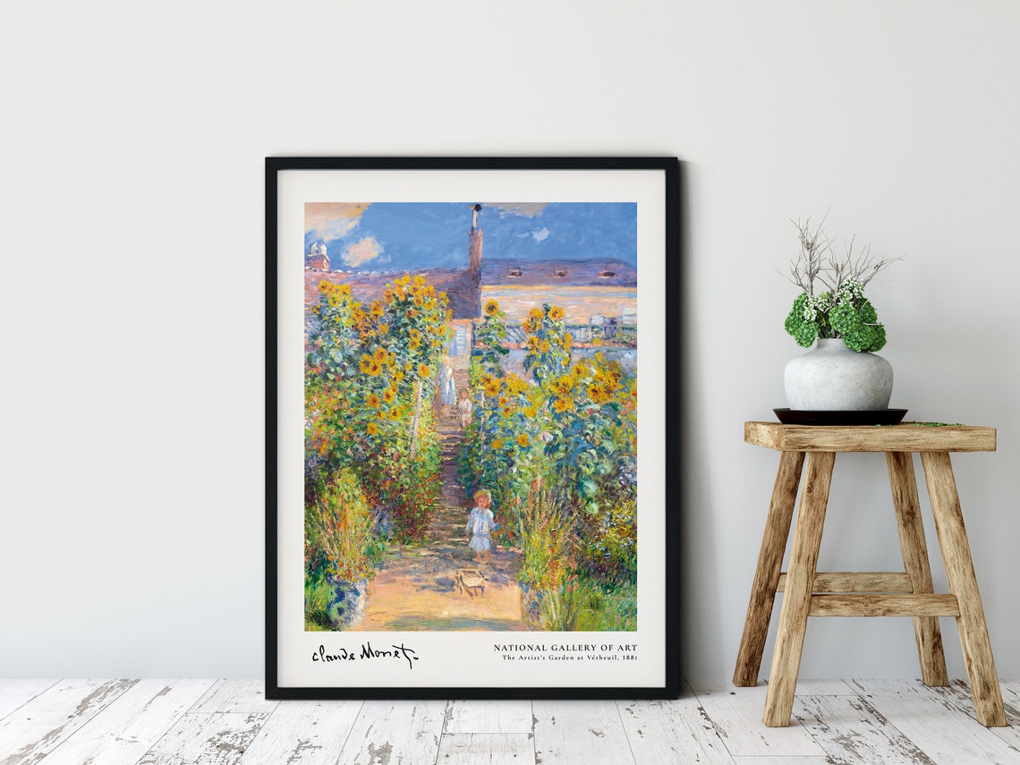 Claude Monet - Monet's Garden, Vetheuil Print