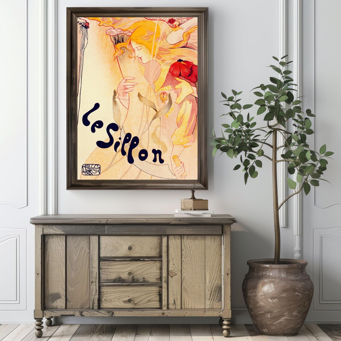 Le Siphon Vintage French Art Nouveau Woman Poppy Flower Poster - Image 4