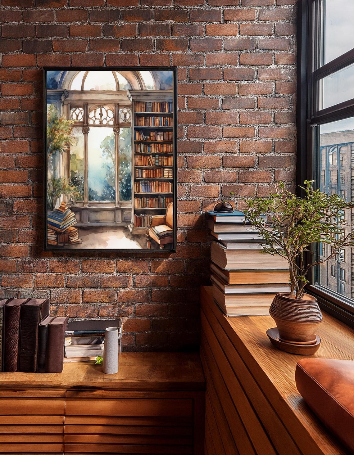 Library Watercolor Illustration Art File For Printing Librariancore Wall Art Librariancore Print Book Lover Librarian Print - Image 5