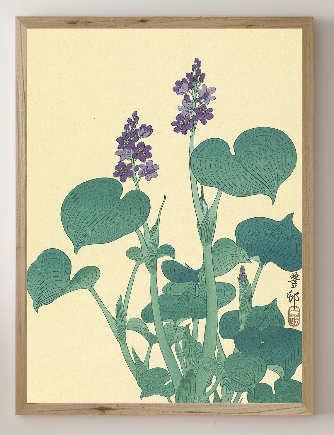 Flowering Hosta Vintage Japanese Botanical Purple Green Plant Poster - Image 4