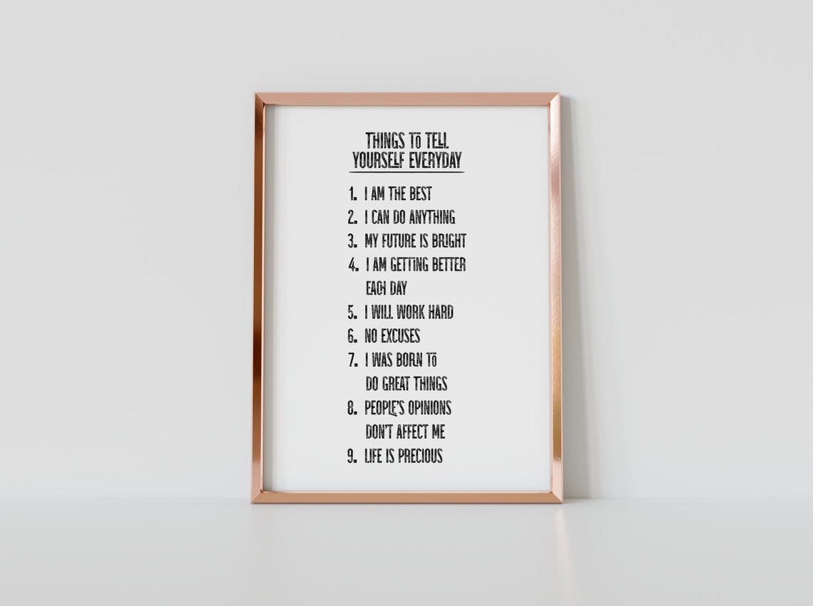 Things To Tell Yourself Everyday Daily Affirmations List Poster - Image 3