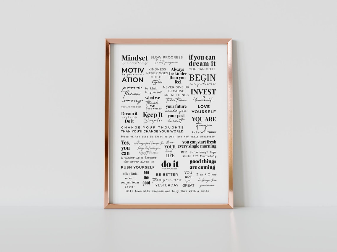 Inspirational Quote Collage Mindset Dream Big Typography Poster - Image 4