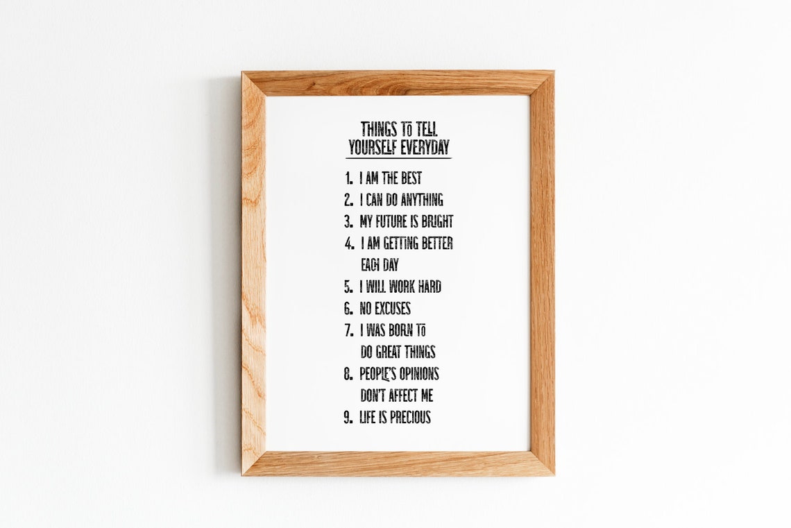 Things To Tell Yourself Everyday Daily Affirmations List Poster - Image 5