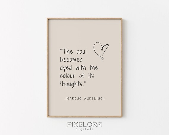 Marcus Aurelius Quote Inspirational Wall Art Motivational Poster Famous Life Encouraging Print Decor
