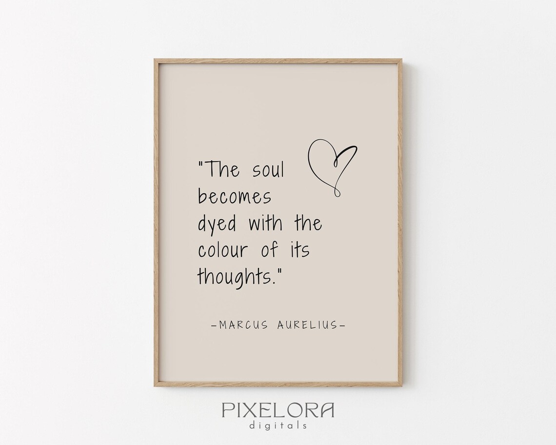 Marcus Aurelius Quote Inspirational Wall Art Motivational Poster Famous Life Encouraging Print Decor