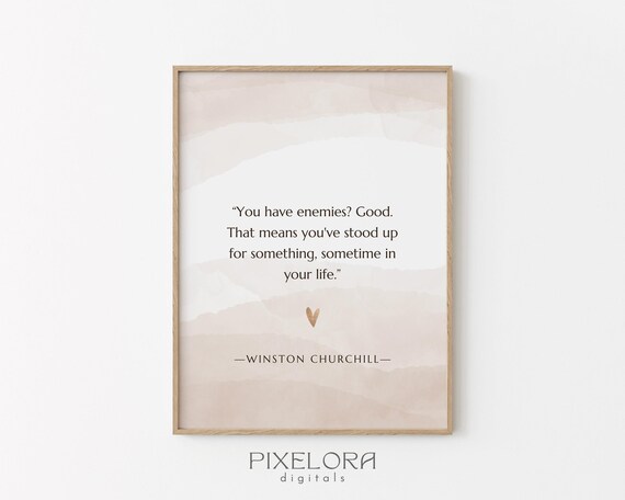 Winston Churchill Quote Inspirational Wall Art Motivational Poster Famous Life Uplifting Decor