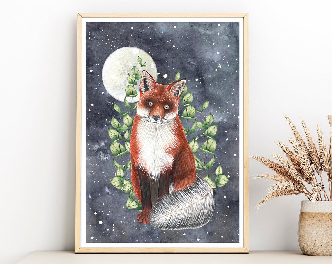 Forest Animals Fox Nursery Decor Art Print