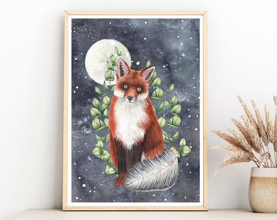 Forest Animals Fox Nursery Decor Art Print