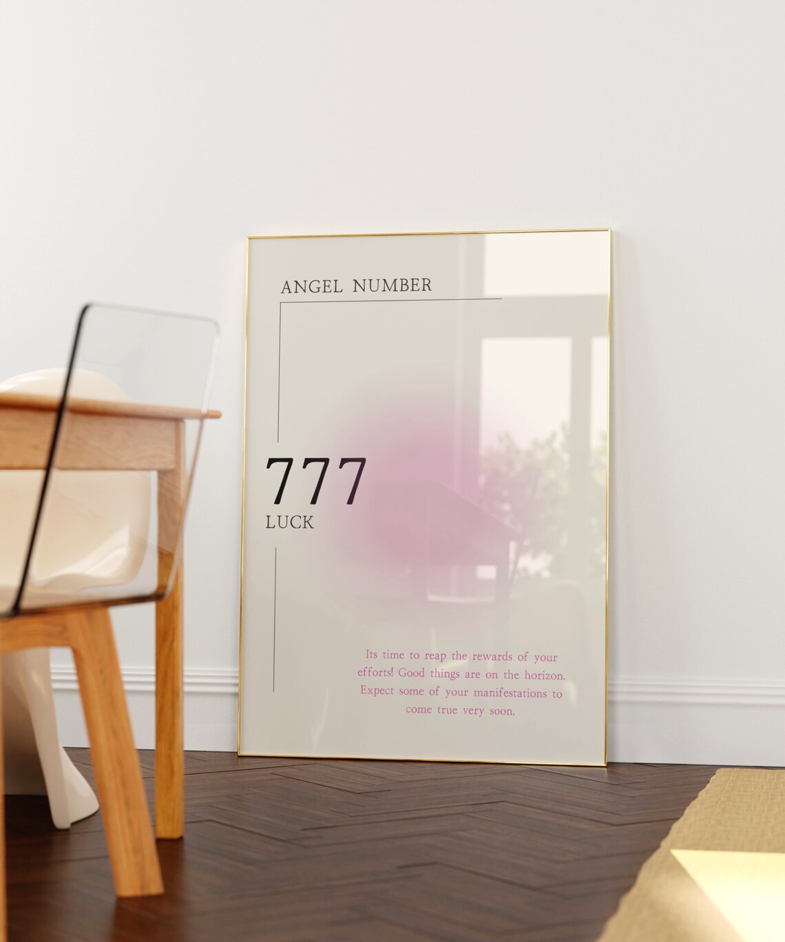Angel Number 777 Minimalist Spiritual Art Print - Image 3