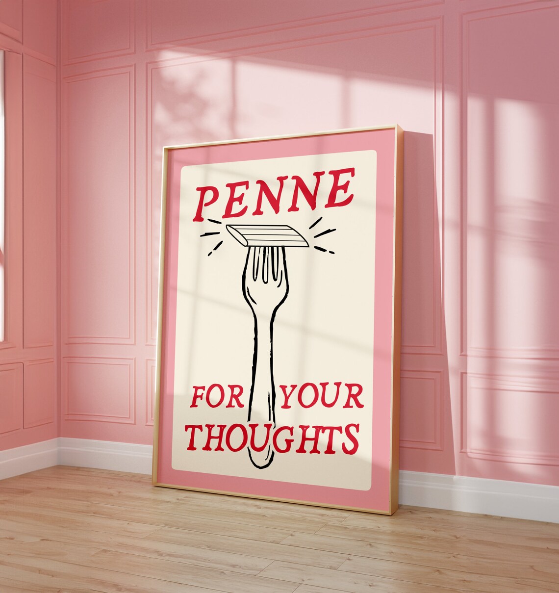 Penne For Your Thoughts? Retro Pasta Poster - Image 2