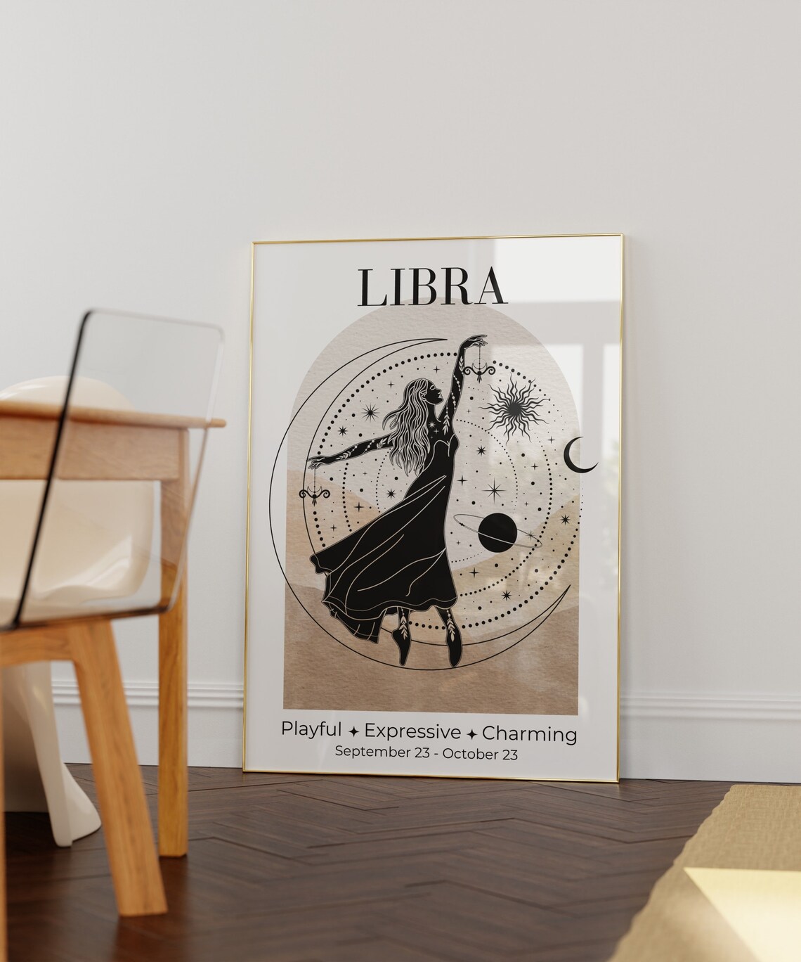 Libra Zodiac Goddess Astrology Wall Art Print