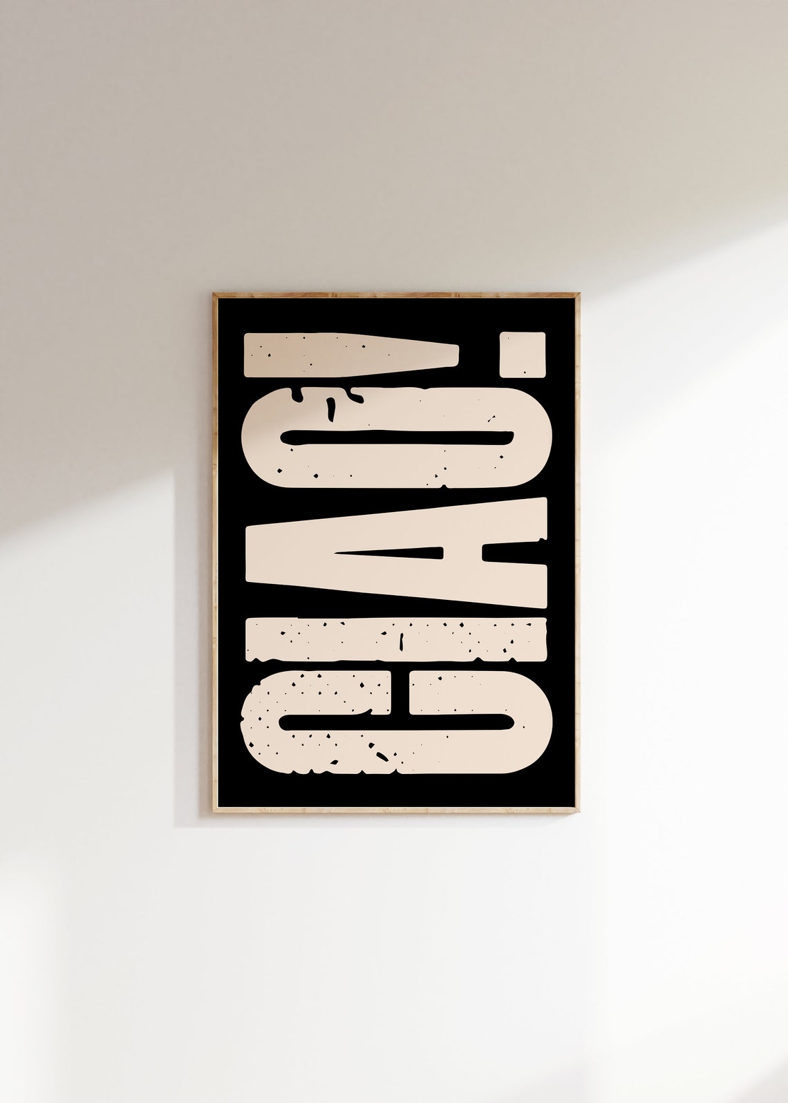 Ciao Italian Greeting Bold Black Cream Modern Typography Wall Art
