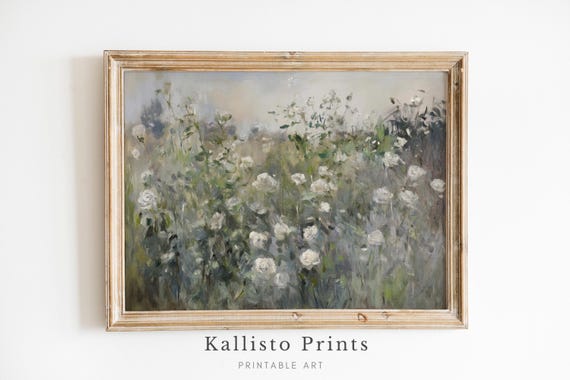 White Roses In Bloom Elegant Floral Art Print